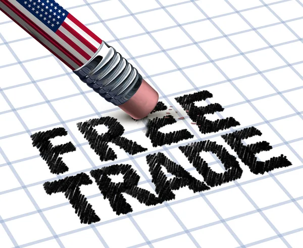 United States Withdrawing Free Trade Policy American Economic Protectionism Illustration — Stock Photo, Image