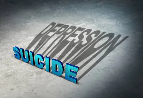Självmord Och Depression Varningsskyltar Hopplöshet Som Psykisk Sjukdom Hälsokoncept Som — Stockfoto