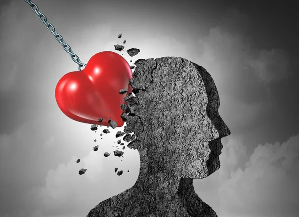 Love Pain Broken Hearted Psychology Relationship Concept Illustration — Stock Photo, Image