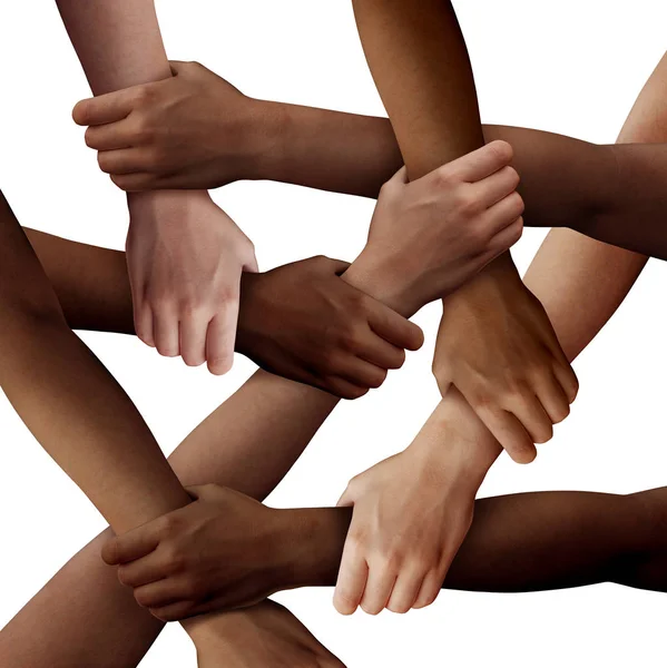 Diversity Teamwork Group Diverse People Holding Arms Multiracial Society Multicultural — Stock Photo, Image