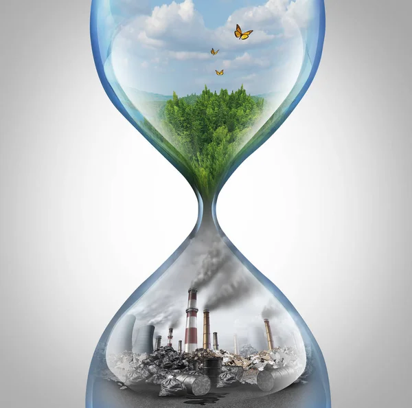 Tasa Daño Ambiental Concepto Urgencia Del Cambio Climático Como Hábitat — Foto de Stock