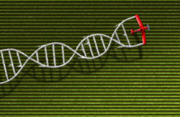 Gmo 유전자 변형된 공학된 Dna 기호로 바이오를 요소를 렌더링 — 스톡 사진