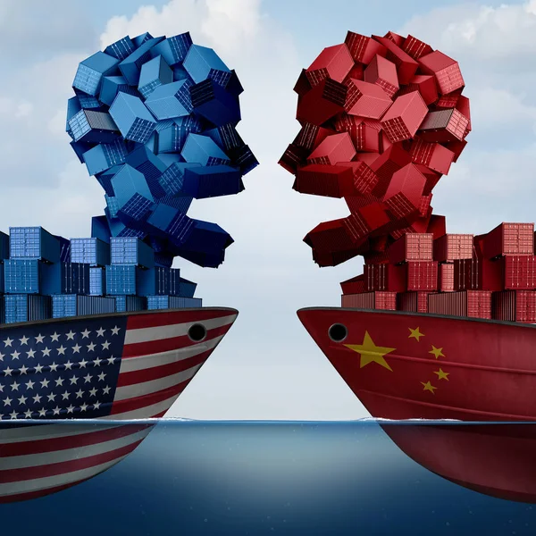 China United States Tariff War Trade Dispute American Tariffs Two — Stock Photo, Image