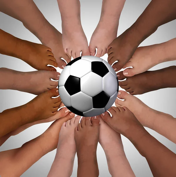 Diversity Sport Friendship Standing Together Playing Team Activity Render Elements — Stock Photo, Image