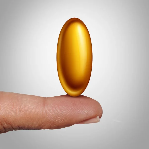 Healthy Fish Oil Supplement Omega Fatty Acid Nutrient Capsule Pill — Stock Photo, Image