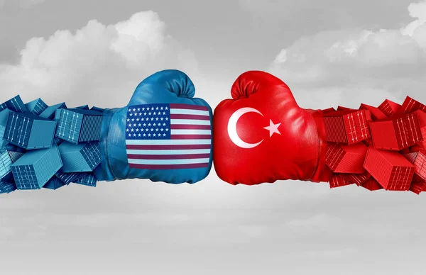 Törökország Egyesült Államokban Vagy Egyesült Államok Kereskedelmi Amerikai Vám Konfliktus — Stock Fotó