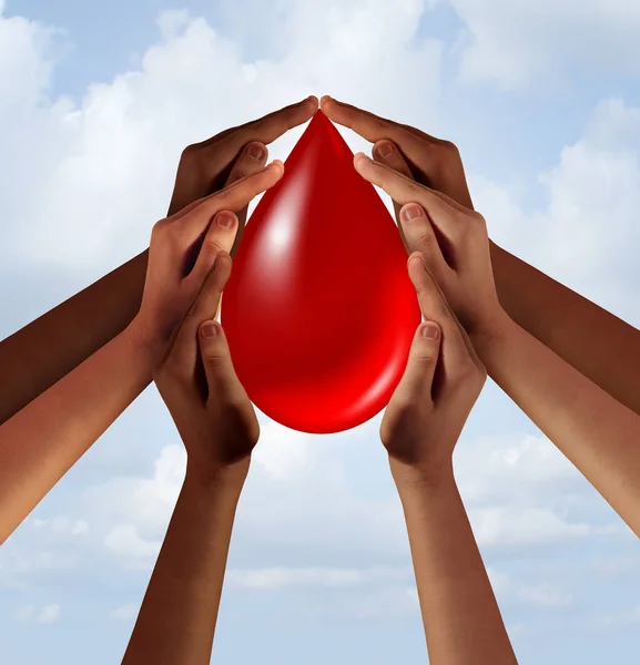 Bloeddonatie Voor Samenleving Als Een Goed Doel Met Diverse Vrijwilligers — Stockfoto