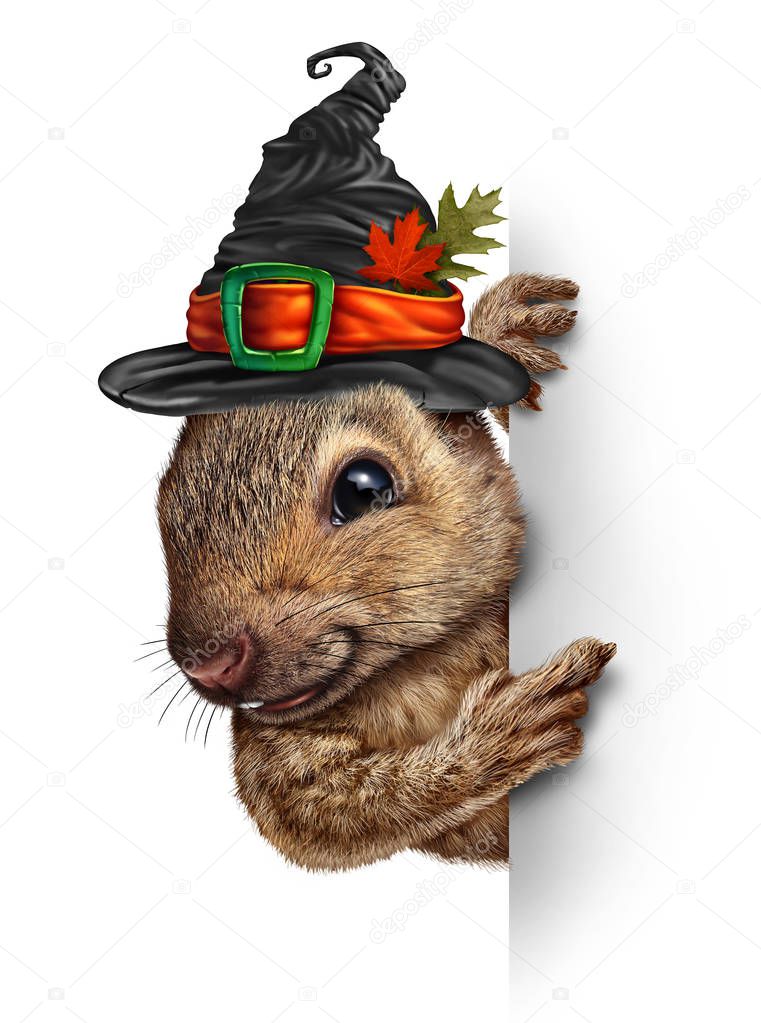 Halloween Scoiattolo Banner Concetto Come Carino Felice Fauna