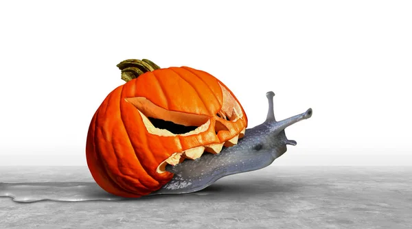 Zucca Divertente Lumaca Simbolo Come Jack Lanterna Halloween Animale Icona — Foto Stock