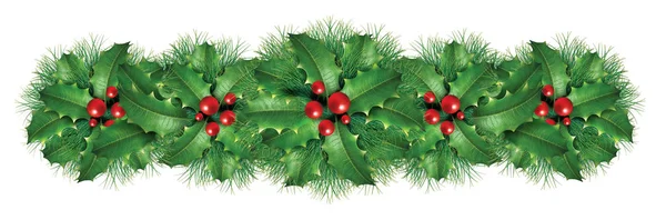 Decorazione Agrifoglio Natale Vischio Floreale Elemento Grafico Bordo Centrotavola Con — Foto Stock