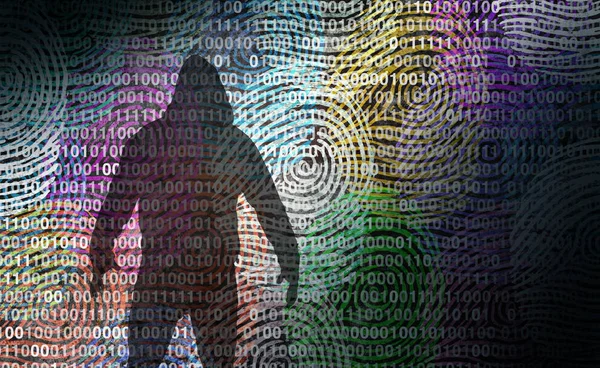 Identitätsdieb Hacken Und Internet Datendiebstahl Mit Einem Computer Hacker Phishing — Stockfoto