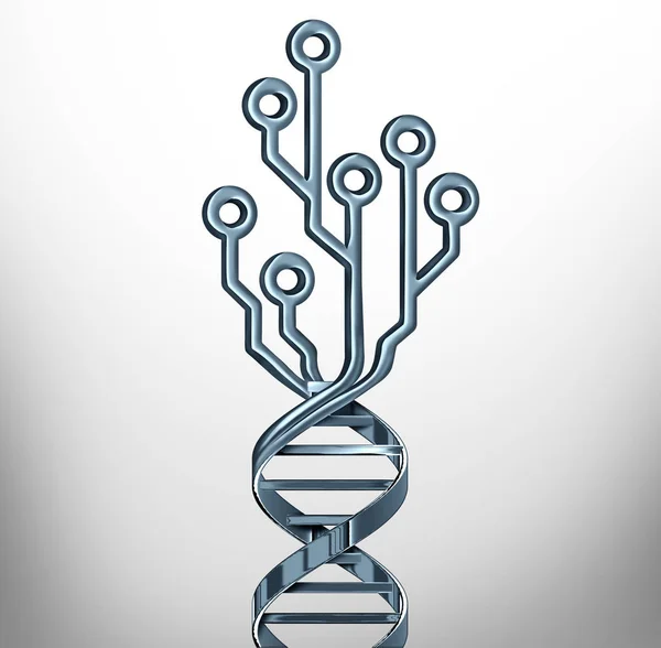 디지털 Dna 유전학 테스트 그림으로 컴퓨터 — 스톡 사진