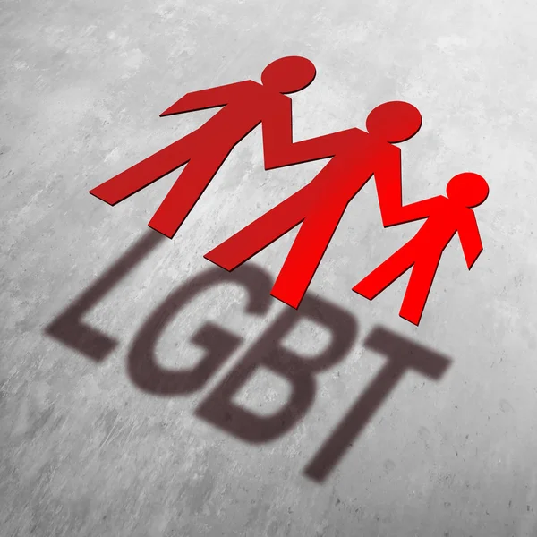 Lgbt Evlat Edinme Veya Resimde Unsurlar Olarak Eşcinsel Çift Aile — Stok fotoğraf
