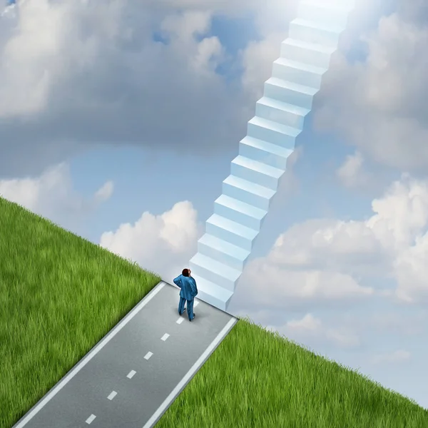 Caminho Para Céu Como Uma Escada Para Espiritualidade Símbolo Eternidade — Fotografia de Stock