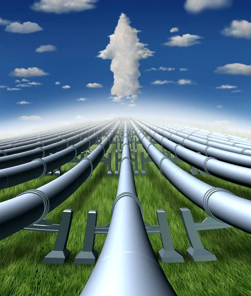 Pipeline Business Gas Shipping Oil Industry Success Pipes Leading Cloud — Stock Photo, Image