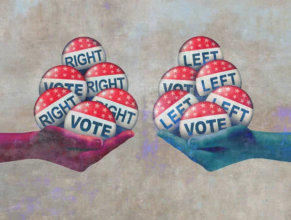 Linke Und Rechte Wählen Ein Abstraktes Politikkonzept Als Konservativen Und — Stockfoto