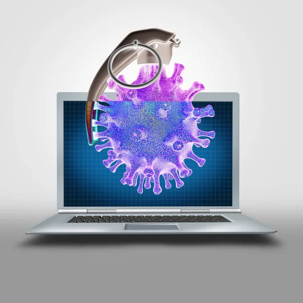 Logic Bomb Computer Virus Symbool Schadelijke Software Trojaanse Paarden Cyberwarfare — Stockfoto