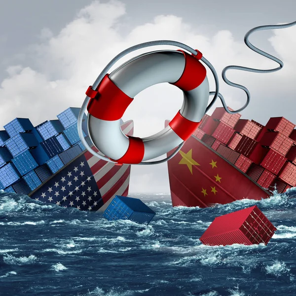 Trade War Solution China United States Economic Crisis American Tariffs — Stock Photo, Image