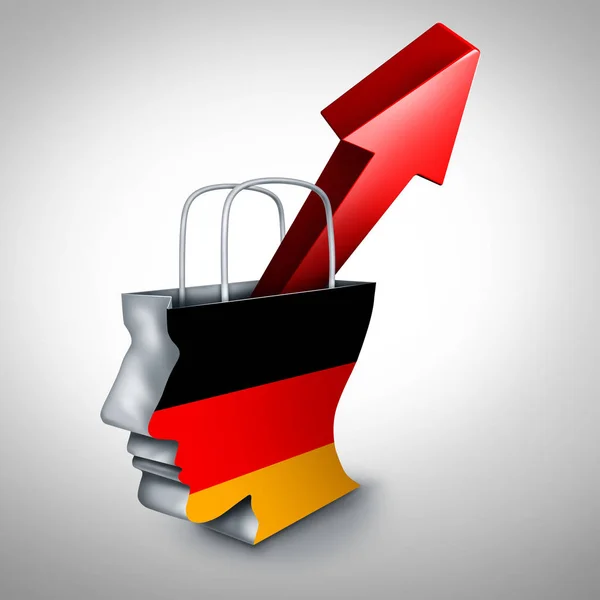 好調なドイツ経済と商品やサービス Aor 欧州消費者価格の高騰と経済金利金融市場でドイツのインフレの上昇は イラストレーションとしてコンセプトをハイキングします — ストック写真