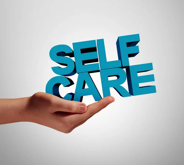 Self Care Individual Wellness Health Support Medicine Wellbeing Concept Hand — Stock Photo, Image