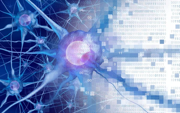 Neurooscience Aor Digital Neurology Brain Function Concept Artificial Intelligence Virtual — Stockfoto
