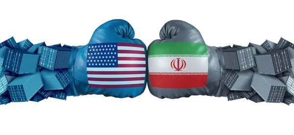 Iran Stany Lub Usa Sankcji Gospodarczych Konflikcie Dwóch Przeciwstawnych Partnerów — Zdjęcie stockowe