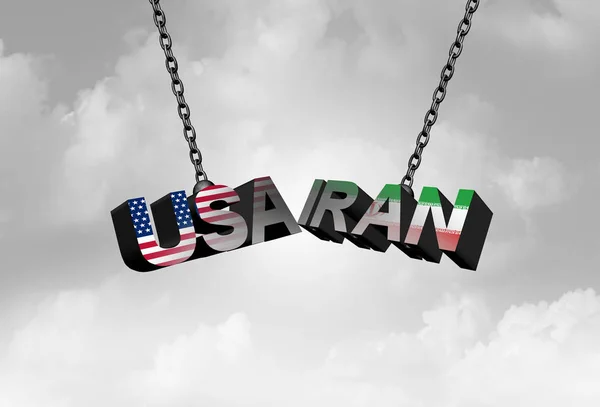 Iran Abd Çatışma Kavram Olarak Bir Amerikan Ran Güvenlik Krizi — Stok fotoğraf