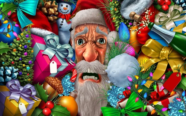 Frustrated Santa Claus Christmas Pressure Winter Holiday Season Santaclause Headache — Stock Photo, Image