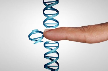 Editing genes and gene manipulation as a CRISPR genome engineering medical biotechnology health care concept with a DNA strand with 3D illustration elements. clipart