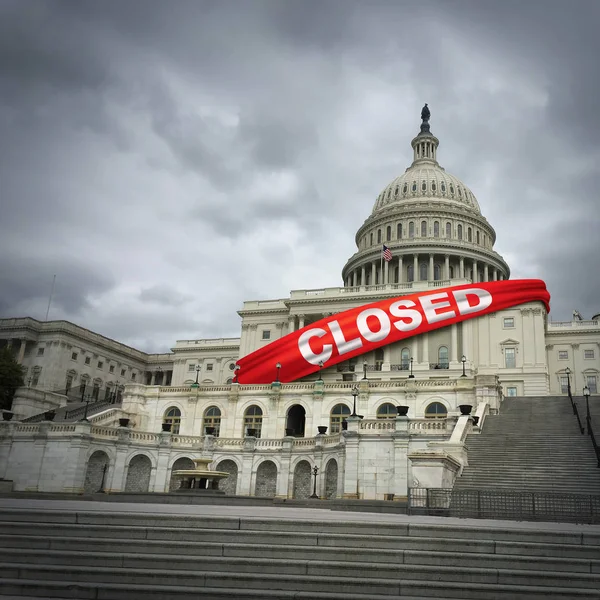 Zamknięcie Usa Rząd Stanów Zjednoczonych Zamknięta Amerykańskiej Federalnej Zamknięty Powodu — Zdjęcie stockowe