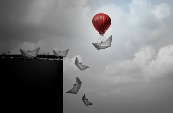 Insurance Business Plan Corporate Liability Protection Concept Paper Boat Lifted — Stock Photo, Image