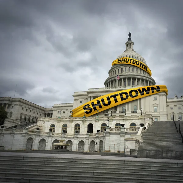 Usa Shutdown Egyesült Államok Kormánya Zárt Amerikai Szövetségi Becsuk Legyőz — Stock Fotó