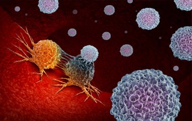Cancer Immunotherapy as a human immune system therapy concept as a biomedical or biomedicine oncology treatment using the natural T cell fighting properties of the body as a 3D render. clipart