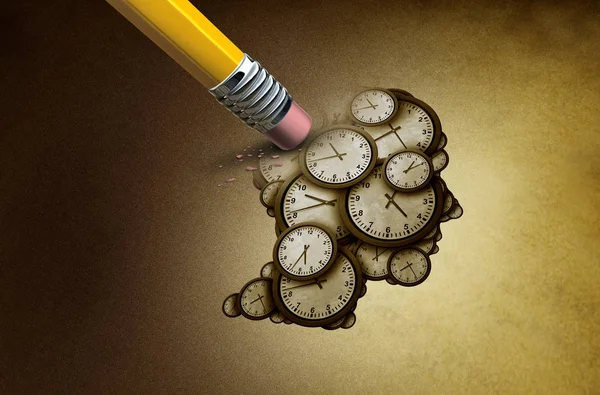 Perda Tempo Planejamento Perda Memória Conceito Como Grupo Objetos Relógio — Fotografia de Stock