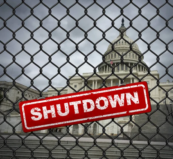 Shutdown United States Government Closed American Federal Shut Due Spending — Stock Photo, Image