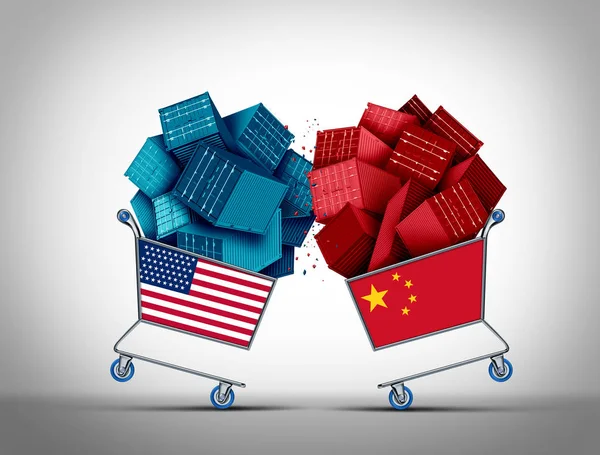 China American Trade Fight Usa Economic Challenge United States Chinese — Foto Stock