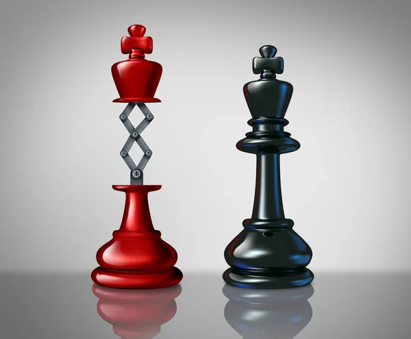 Hemliga Vapen Framgång Affärsidé Med Röd Chess King Stiger Ovanför — Stockfoto