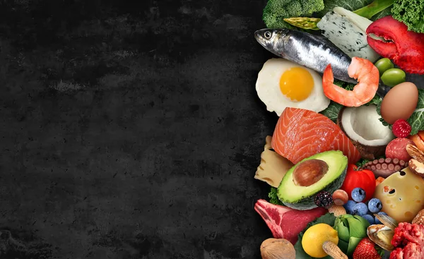 Keto Antecedentes Alimenticios Como Estilo Vida Nutricional Dieta Cetogénica Bajo —  Fotos de Stock