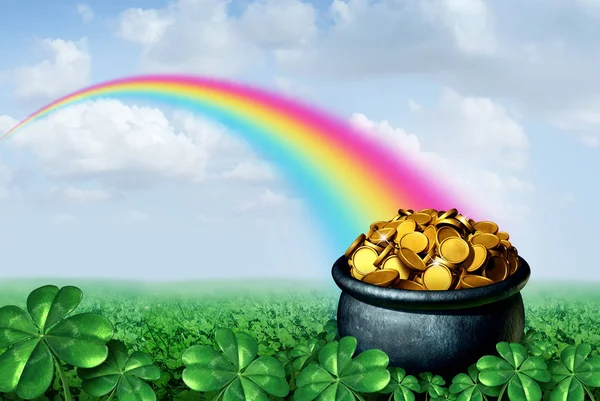 Pote de ouro arco-íris — Fotografia de Stock