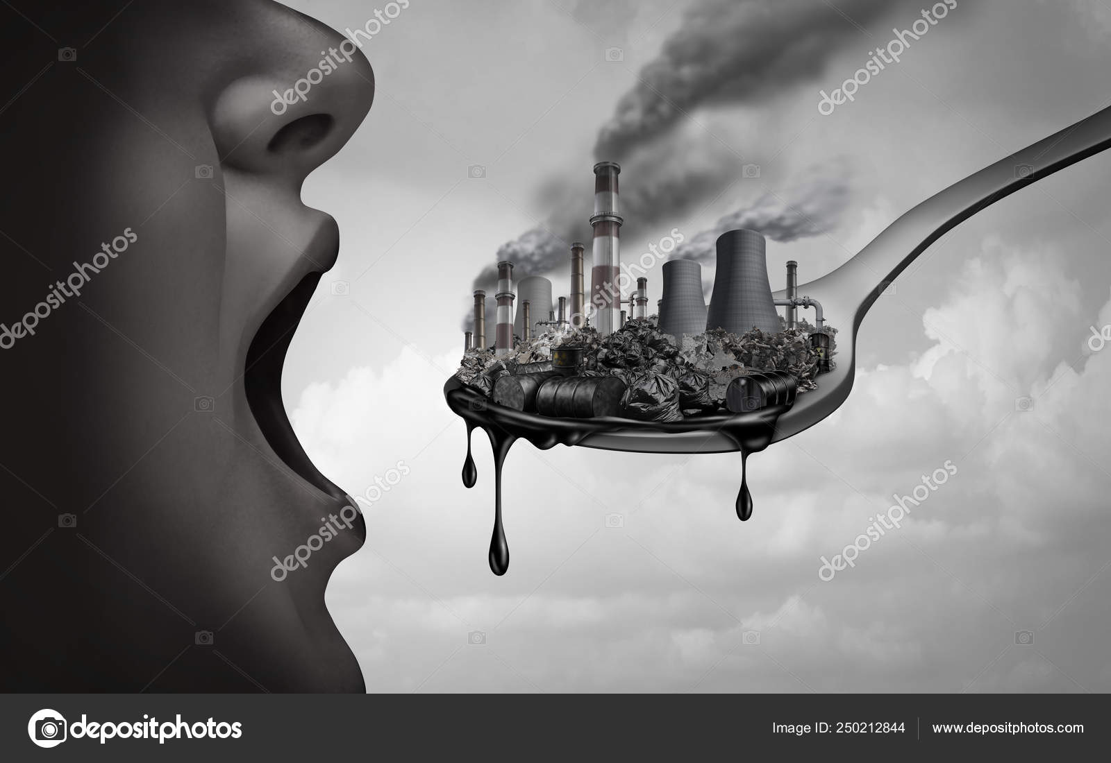 Conceito de poluição com planeta sufocado