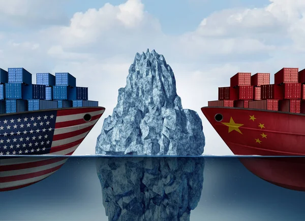 Κίνα Ηνωμένες Πολιτείες εμπόριο κίνδυνος — Φωτογραφία Αρχείου