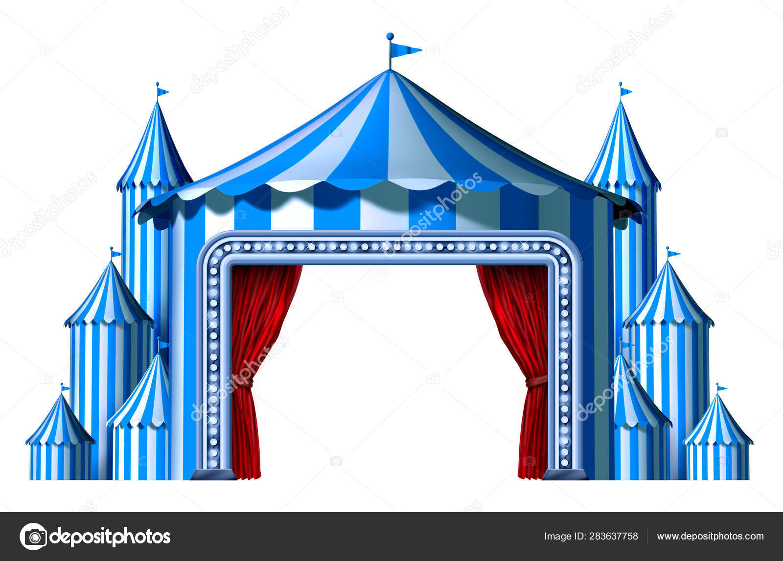 Circus Blue Tent Stage Stock Illustration by ©lightsource #283637758
