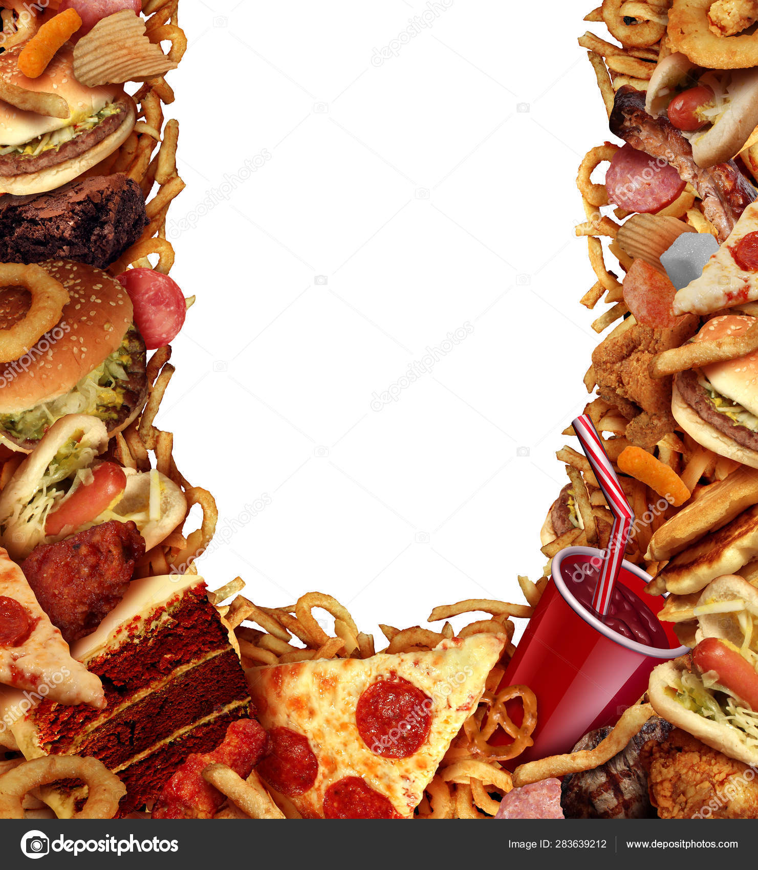 Junk Food Background Frame Stock Photo by ©lightsource 283639212