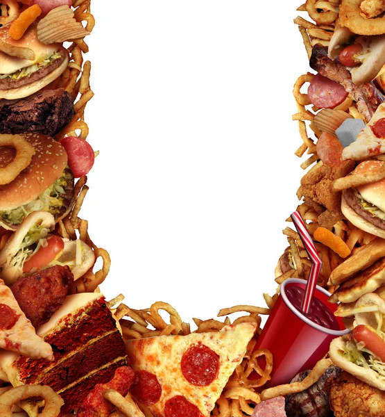 Junk Food Hintergrund Rahmen — Stockfoto