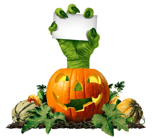 Zombie Hand Pumpkin — Stock Photo, Image