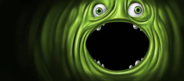 緑色の怪物の顔 — ストック写真