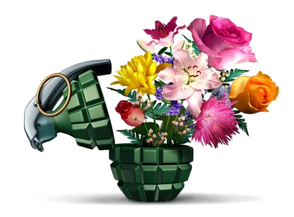 Grenade And Flowers — Stock Photo, Image