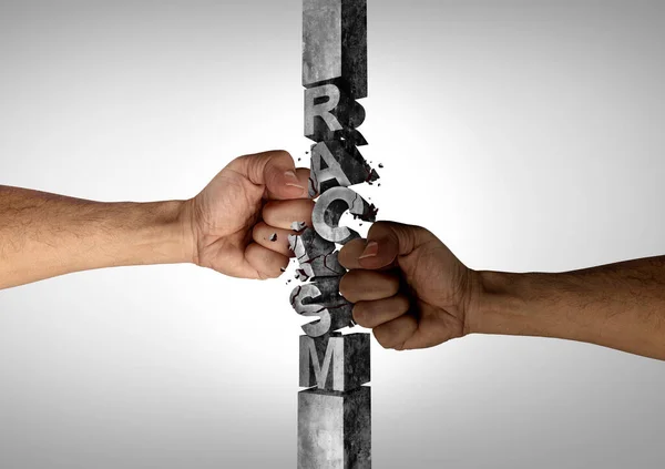 Bekämpa Rasism Och Förstöra Diskriminering Som Ett Begrepp För Att — Stockfoto