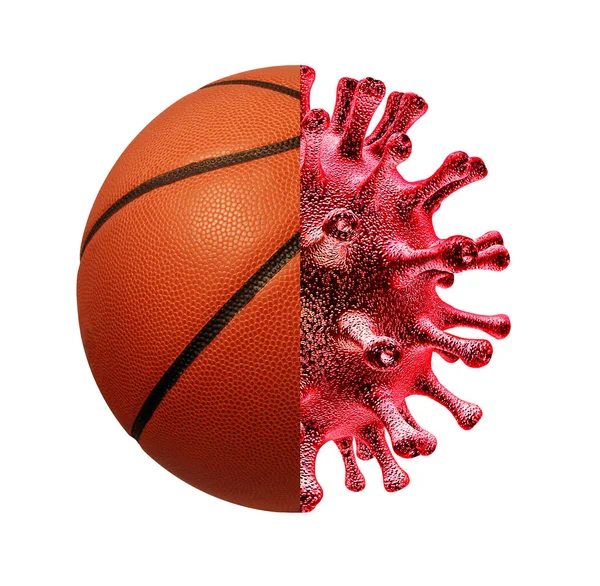 Baskeball Koronavirus Pandemie Nebo Zrušení Sportu Důsledku Kovid Nebo Virus — Stock fotografie