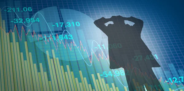 Konzept Finanzieller Verluste Und Geschäftsrückgang Oder Börsencrash Illustration — Stockfoto